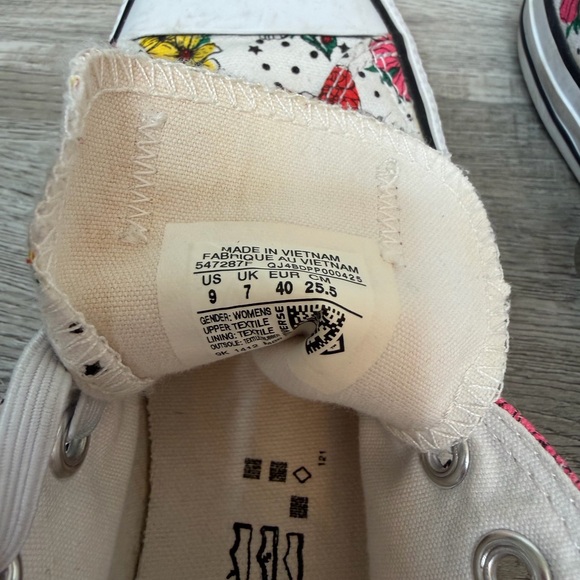 Floral Converse All Star Floral Print Low Top Sneakers Women’s Size 9 - Picture 10 of 13